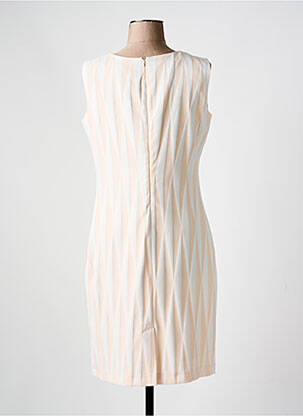 Robe mi-longue imprimé fantaisie sans manche beige GUY DUBOUIS femme
