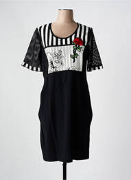 Robe mi-longue manches courtes manches courtes noir MERI & ESCA femme
