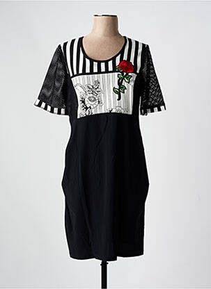 Robe mi-longue manches courtes manches courtes noir MERI & ESCA femme