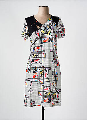 Robe mi-longue manches courtes manches courtes noir GUY DUBOUIS femme