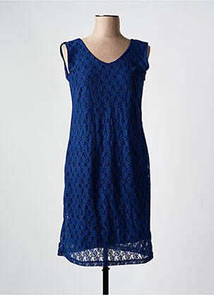 Robe mi-longue sans manche sans manche bleu GUY DUBOUIS femme