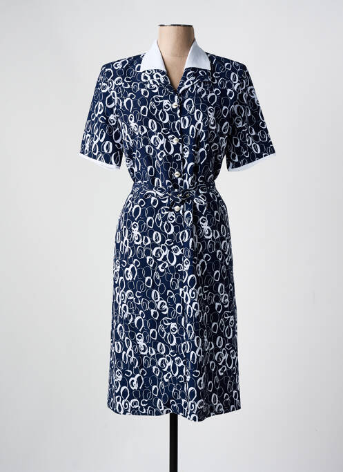 Robe mi-longue bleu FRANCE RIVOIRE pour femme