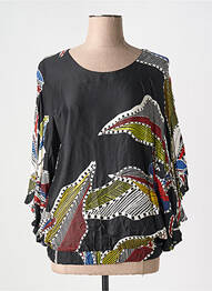 Blouse col rond manches 3/4 noir MERI & ESCA femme