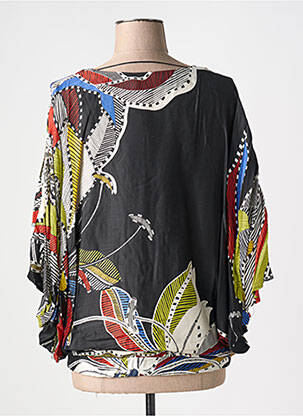 Blouse tissage popeline manches 3/4 noir MERI & ESCA femme