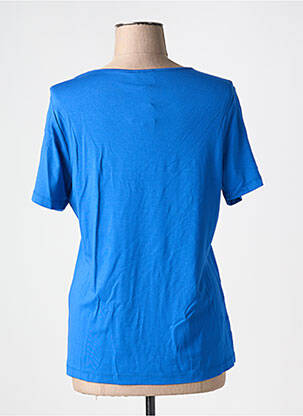 T-shirt col v manches courtes bleu GUY DUBOUIS femme