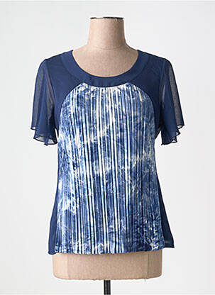 Top imprimé fantaisie manches courtes bleu MERI & ESCA femme