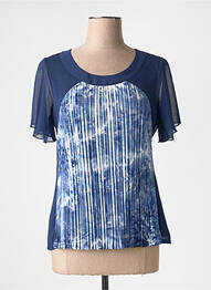 Top imprimé fantaisie manches courtes bleu MERI & ESCA femme