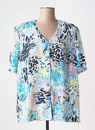 Chemisier manches courtes manches courtes bleu GUY DUBOUIS femme