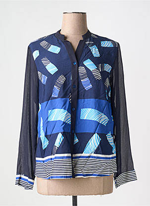 Chemisier coupe cintrée manches longues bleu MERI & ESCA femme
