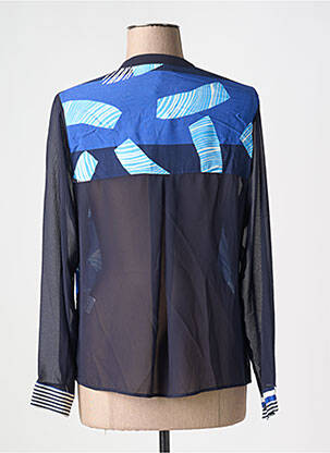 Chemisier coupe cintrée manches longues bleu MERI & ESCA femme
