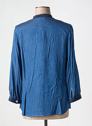 Chemisier coupe droite manches longues bleu GUY DUBOUIS femme