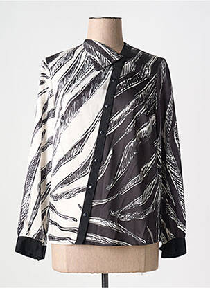 Chemisier imprimé fantaisie manches longues noir MERI & ESCA femme