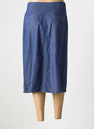 Jupe mi-longue coupe évasée bleu GUY DUBOUIS femme