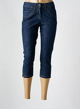 Pantacourt stretch taille normale bleu GUY DUBOUIS femme