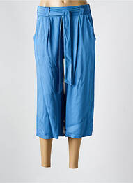 Pantacourt taille haute taille haute bleu COULEURS DU TEMPS femme