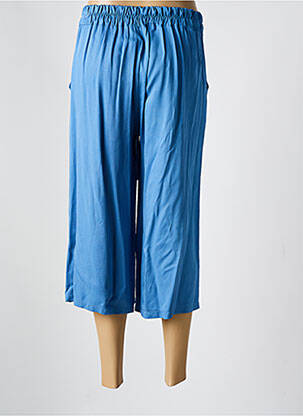 Pantacourt taille haute taille haute bleu COULEURS DU TEMPS femme