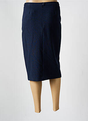 Jupe mi-longue taille à pinces bleu GUY DUBOUIS femme