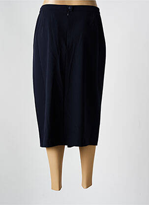 Jupe mi-longue coupe droite bleu GUY DUBOUIS femme