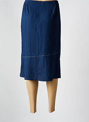 Jupe mi-longue coupe droite bleu GUY DUBOUIS femme