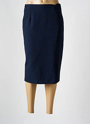 Jupe mi-longue taille haute bleu FRANCE RIVOIRE femme