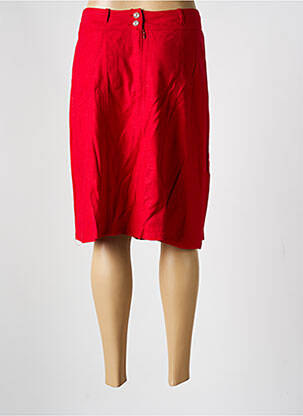 Jupe mi-longue coupe droite rouge GUY DUBOUIS femme