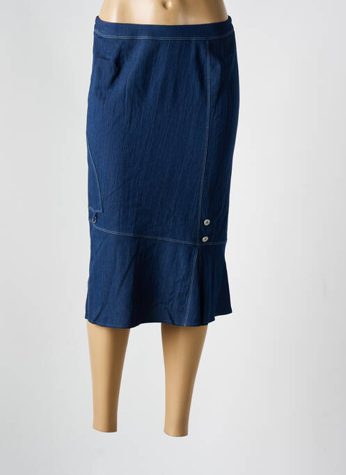 Jupe mi-longue bleu GUY DUBOUIS pour femme