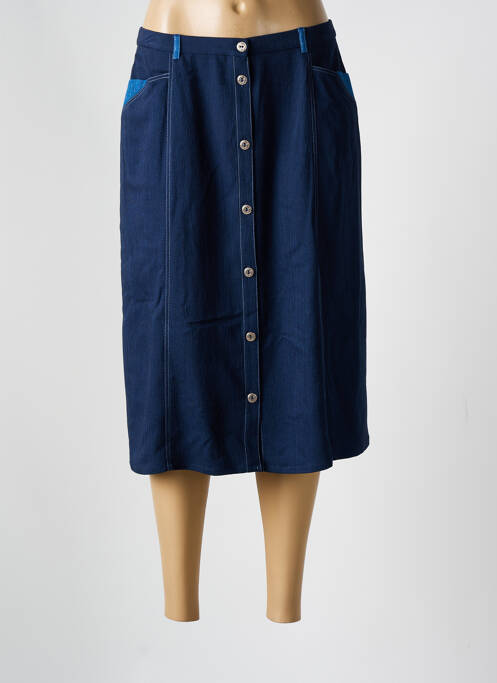Jupe mi-longue bleu GUY DUBOUIS pour femme