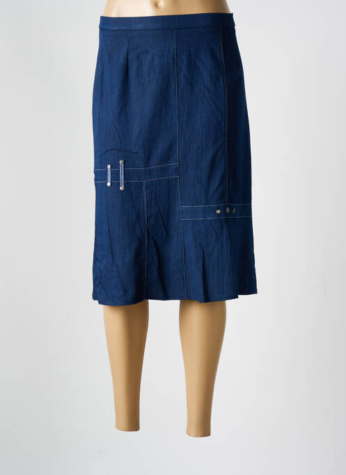 Jupe mi-longue bleu GUY DUBOUIS pour femme