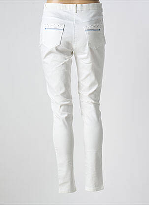Pantalon slim tissage popeline taille normale blanc CHRISTINE LAURE femme