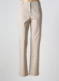 Pantalon droit stretch taille normale beige CHRISTINE LAURE femme