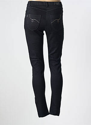 Pantalon slim tissage popeline taille normale noir CHRISTINE LAURE femme