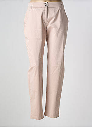 Pantalon chino tissage popeline taille normale rose CHRISTINE LAURE femme