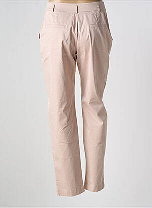 Pantalon chino tissage popeline taille normale rose CHRISTINE LAURE femme