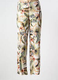 Pantalon droit tissage popeline taille normale vert CHRISTINE LAURE femme