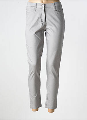 Pantalon 7/8 stretch taille normale gris CHRISTINE LAURE femme