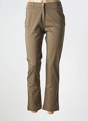 Pantalon 7/8 stretch taille normale marron CHRISTINE LAURE femme