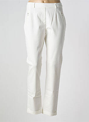 Pantalon droit stretch taille normale blanc CHRISTINE LAURE femme