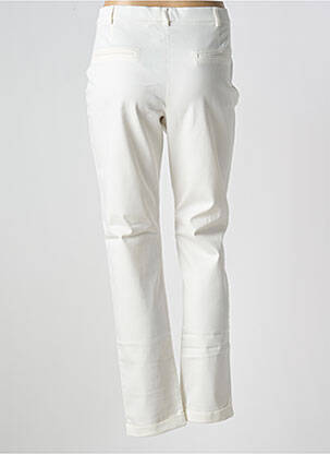 Pantalon droit stretch taille normale blanc CHRISTINE LAURE femme
