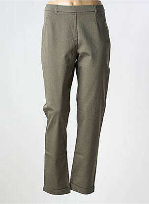 Pantalon droit stretch taille normale vert CHRISTINE LAURE femme