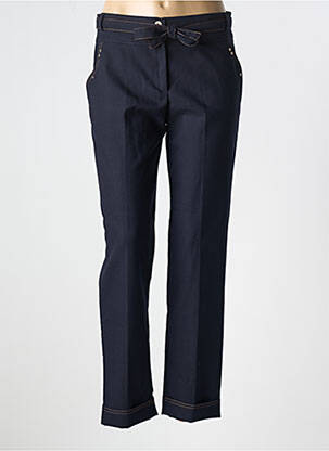 Pantalon droit stretch taille normale bleu CHRISTINE LAURE femme