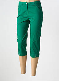 Pantacourt stretch taille normale vert CHRISTINE LAURE femme