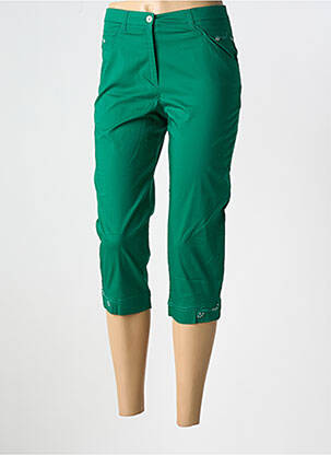 Pantacourt stretch taille normale vert CHRISTINE LAURE femme
