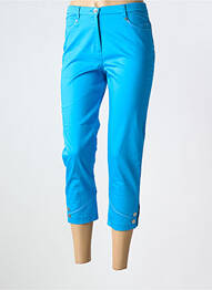 Pantacourt stretch taille normale bleu CHRISTINE LAURE femme