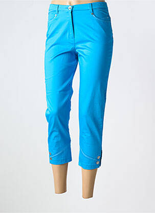 Pantacourt stretch taille normale bleu CHRISTINE LAURE femme