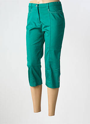Pantacourt stretch taille normale vert CHRISTINE LAURE femme