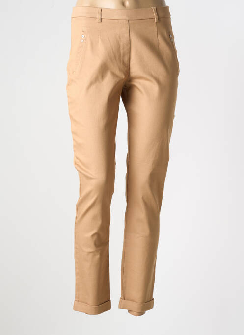 Pantalon droit marron CHRISTINE LAURE pour femme