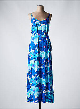 Robe longue imprimé fantaisie fines bretelles bleu KING LOUIE femme