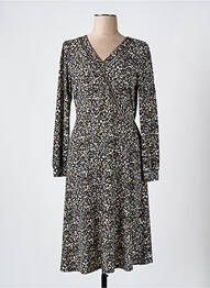 Robe mi-longue coupe fluide manches longues noir CHRISTINE LAURE femme