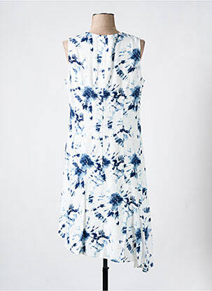Robe mi-longue coupe fluide sans manche bleu CHRISTINE LAURE femme