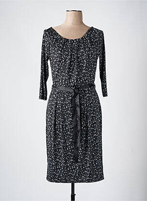 Robe mi-longue manches 3/4 manches 3/4 noir JULIE GUERLANDE femme